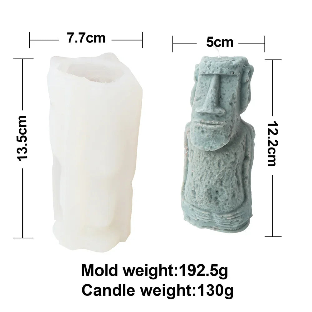 Big Nose Moai Statue Silicone Mold – Epic Easter Island Sculpture Craft, Custom Candle Making & Resin Artwork