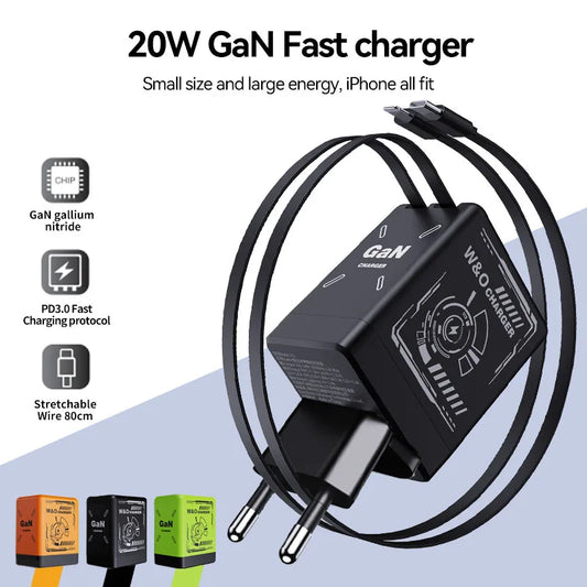 W&O GaN Fast Charging Cable – Liquid Silicone Power for Type-C & Lightning