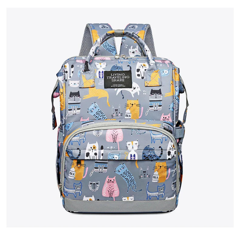 JoyTrail Mommy Backpack — Lightweight Printed Nylon Maternity & Baby Travel Bag with Large Capacity