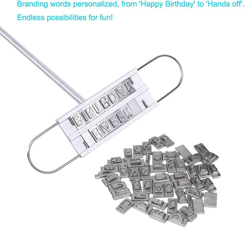 C3 Heavy-Duty BBQ Branding Iron with 55 Customizable Letters – Pro-Grade Meat Marking Tool for Steaks, Grilling, & Outdoor Events (Aluminum Alloy, Heat-Resistant, No Coating)