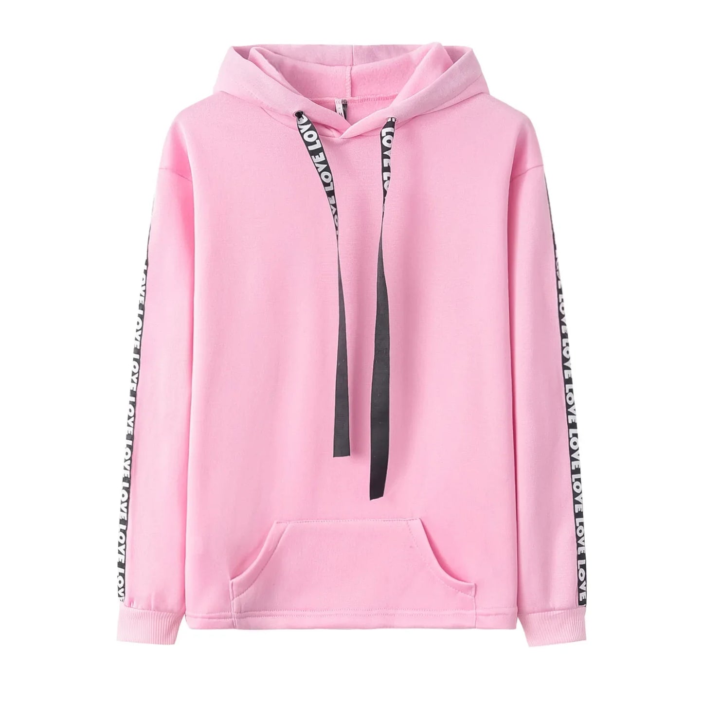 Ribbon Riot Street Hoodie — Letter-Laced Thunder (Ultra-Light Slim Pullover)