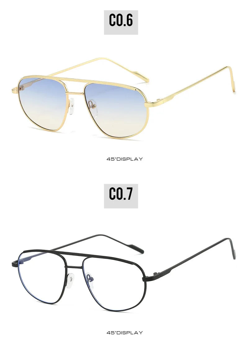 ThrasherVision Metal Punk Half-Frame Pilot Shades – UV400 Gradient Eyewear for Rebels & Rockstars