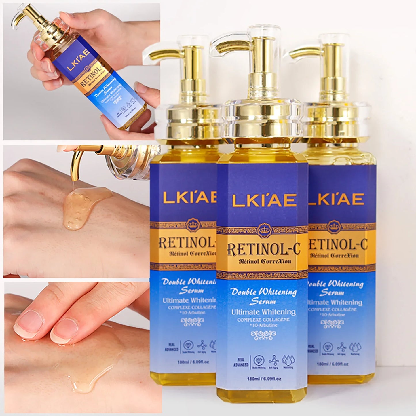 AILKE Korean Cosmetic Skin Care Set - Retinol & Glutathione for Whitening, Dark Spot Correcting & Youthful Glow