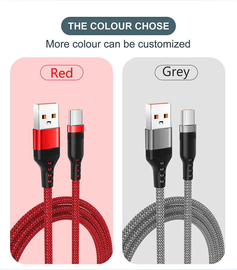 Super Fast USB-C Lightning & Micro USB Cable 3M/5M – Long Braided Charger For iPhone, Android & More ⚡🔌