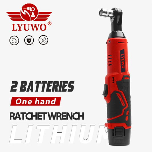 LYUWO RATCH3T RAGER — 3/8” Cordless Angle Drill & Electric Wrench Set with 2 Batteries for Auto & Mayhem Maintenance