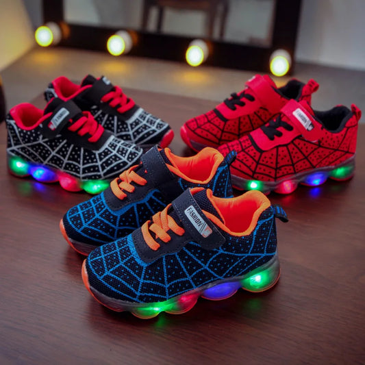 Disney Spiderman Kids Sneakers – Light-Up Breathable Shoes for Boys