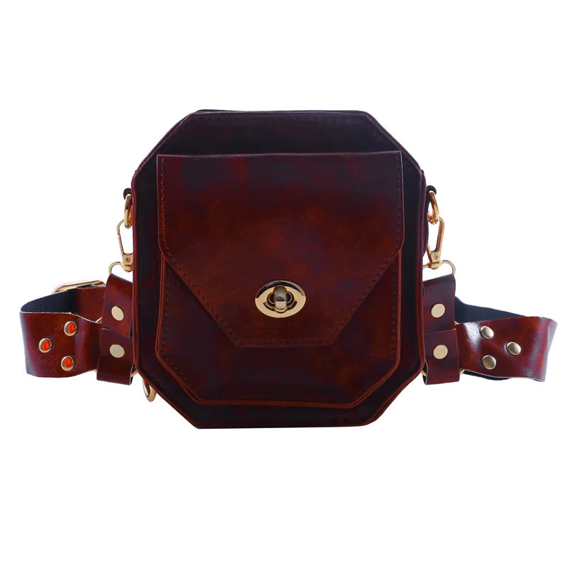 NIGHT RAID // Retro Punk PU Leg Harness Waist Bag – Crossbody Utility Pouch for Women
