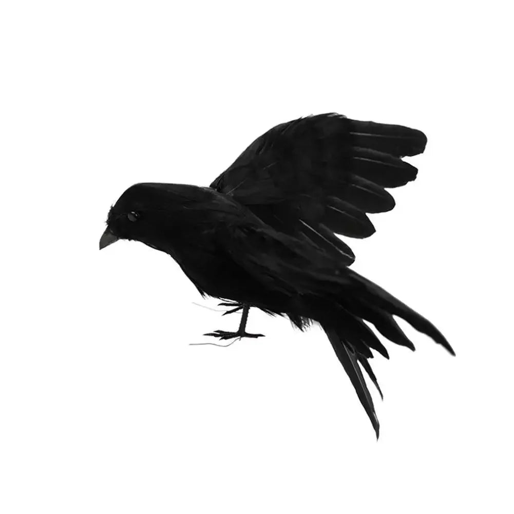 Midnight Murder — Feathered Raven Halloween Prop for Haunted Decor & Wicked Displays 🦇🐦‍⬛