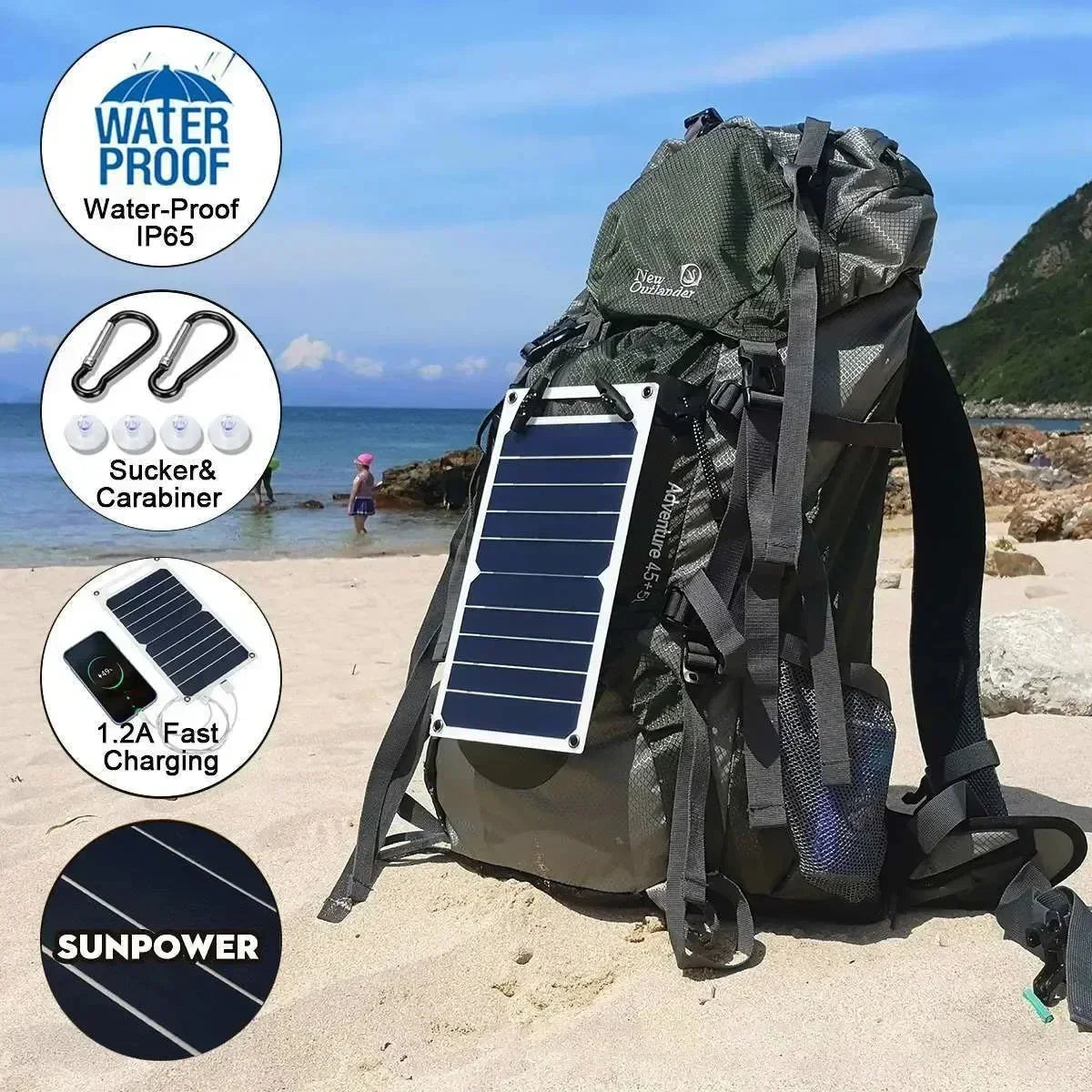 ☀️ SunBuddy 35W Portable Solar Charger – Power Your Adventures Anywhere! 🔋🌍