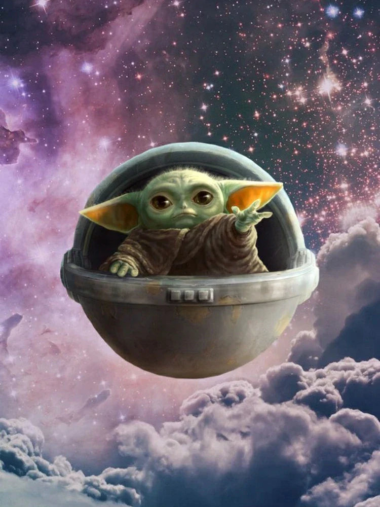 Baby Yoda Star Wars 5D Diamond Painting Cross Stitch Set – Ultimate DIY Sparkle Mosaic Art for Epic Home Decor & Gift