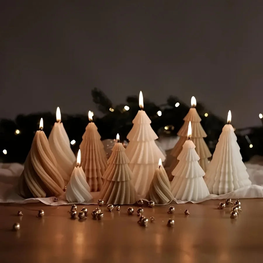 Holiday Tree Candle Mold – Silicone Christmas Tree Mold for DIY Candles, Gypsum & Resin Crafts