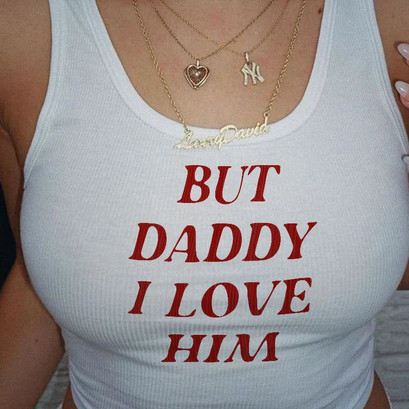 Rebel Romance: ‘But Daddy, I Love Him’ Y2K Fairycore Baby Tee – Sweet, Spicy & Slightly Defiant