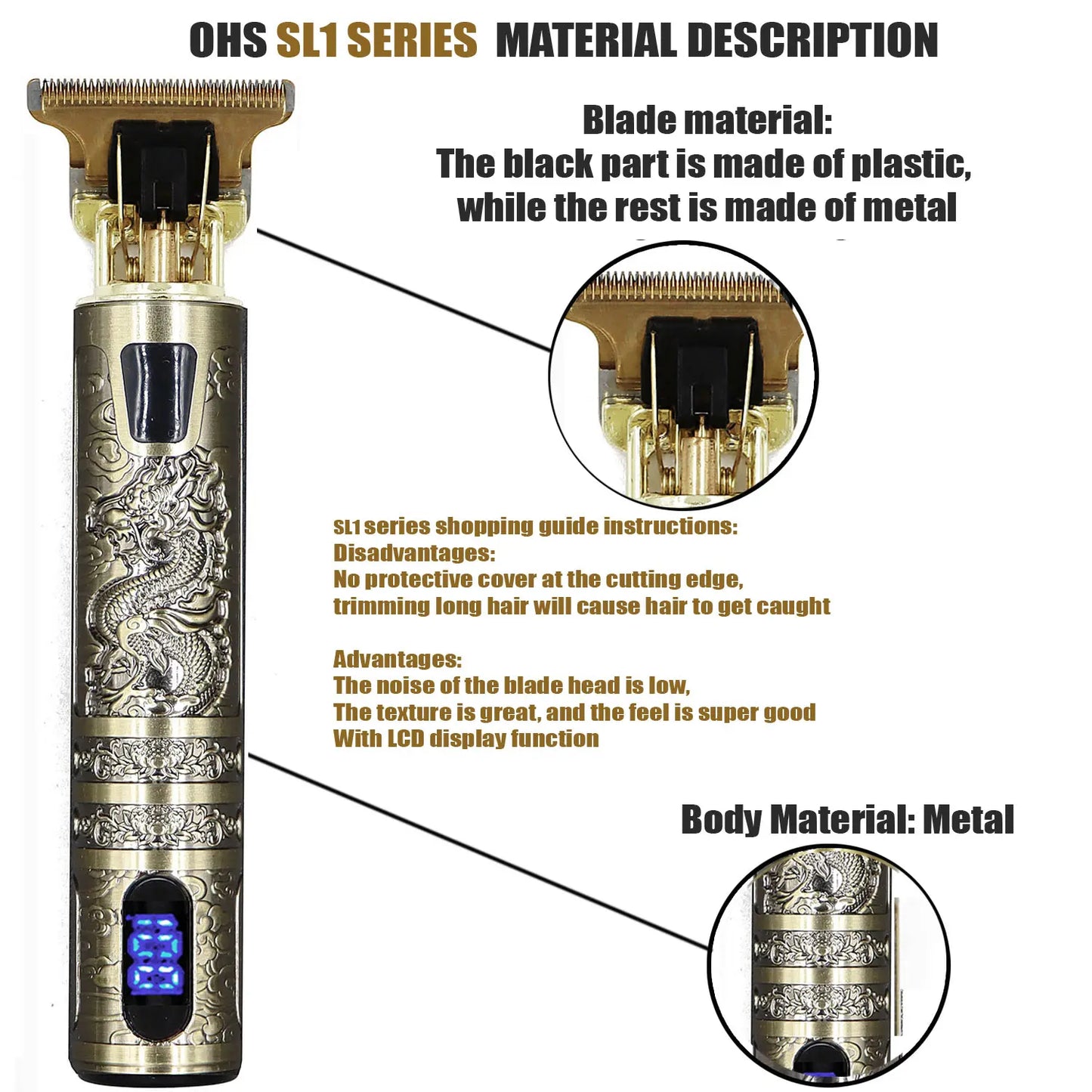 TrimMaster S1 Titanium Precision Hair Clipper – Rechargeable Beard & Body Grooming Shaver, Zero-Gap 0mm Ultra-Close Cut for Men