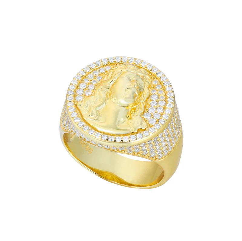 Dominion S925 VVS Moissanite Lion Ring – Precision-Crafted Sterling Silver Alpha Statement Band for Men | Tested D Grade Ice, Prong Set Power Symbol