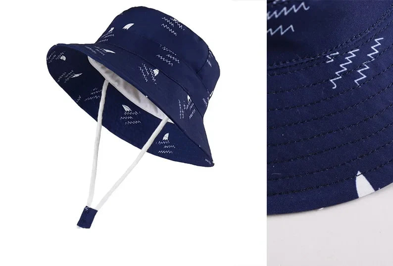 Shark Splash Baby Sun Hat – playful bucket cap with summer-proof UV defense