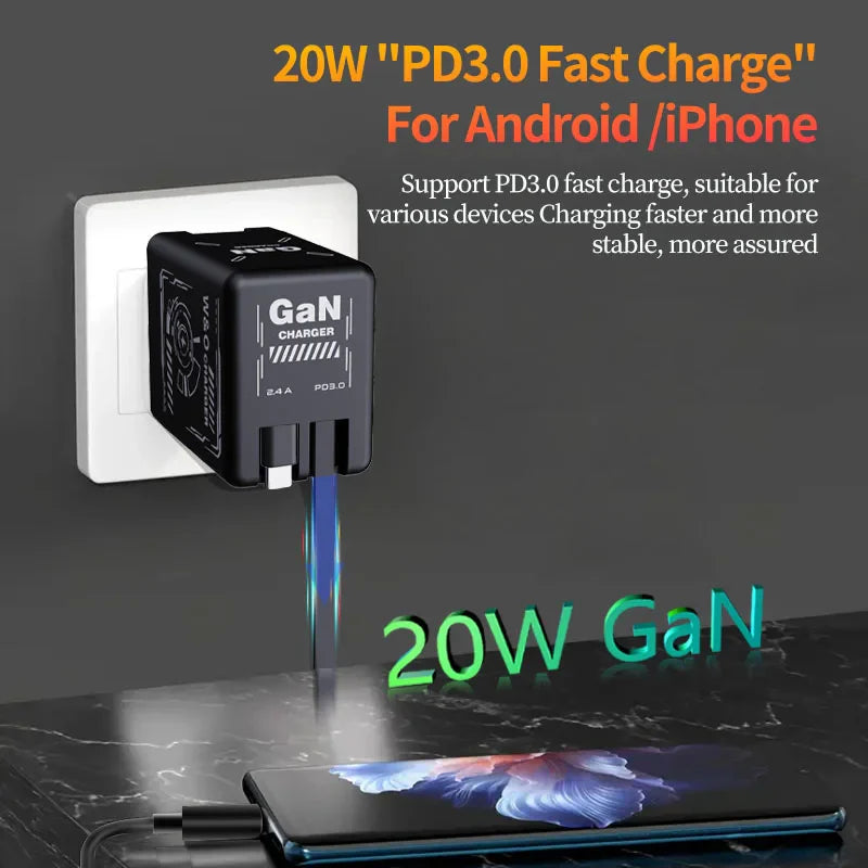 Xiaomi GaN 120W Ultra Fast Charger with Retractable Dual Type-C Cable – Holiday Power in Your Pocket