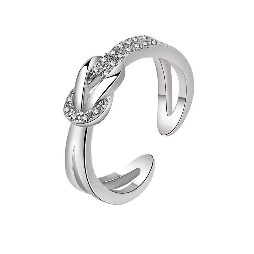 Lumé Curve Adjustable Zircon Ring — Effortless Sparkle for Every Kind of Day