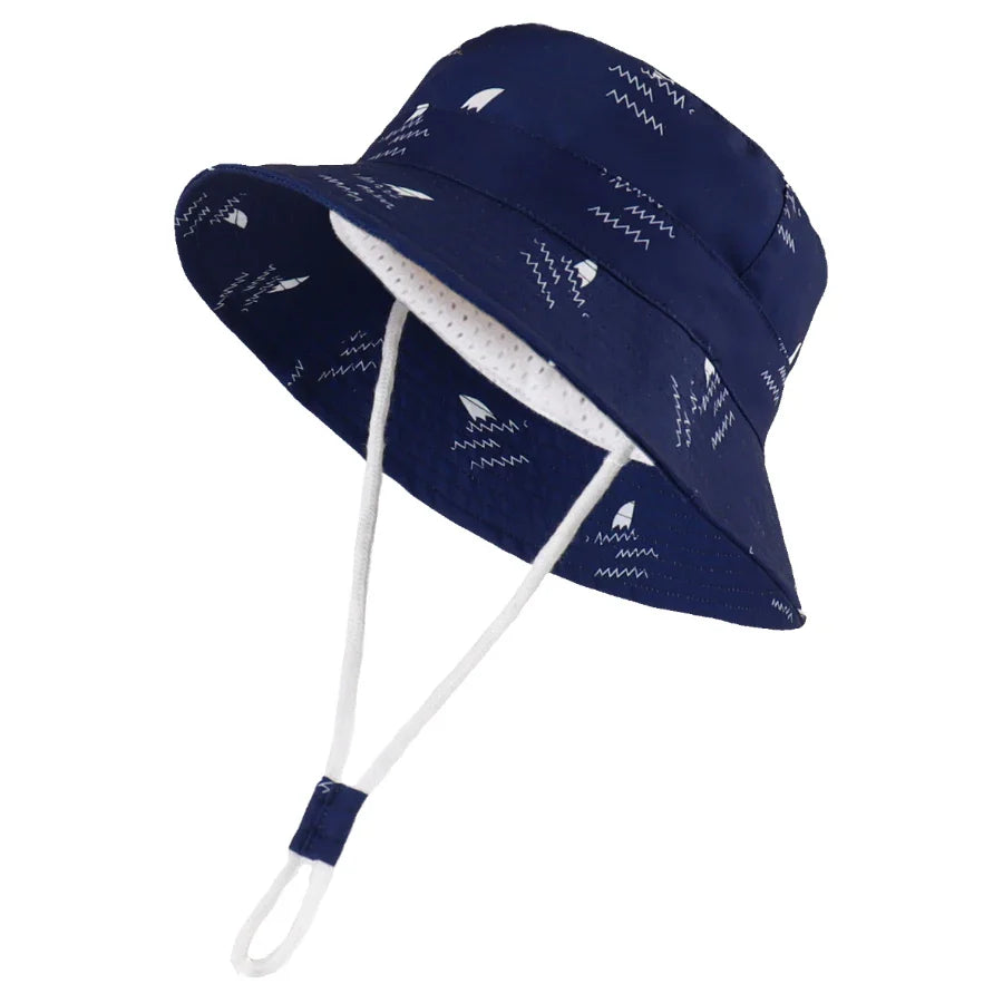Shark Splash Baby Sun Hat – playful bucket cap with summer-proof UV defense