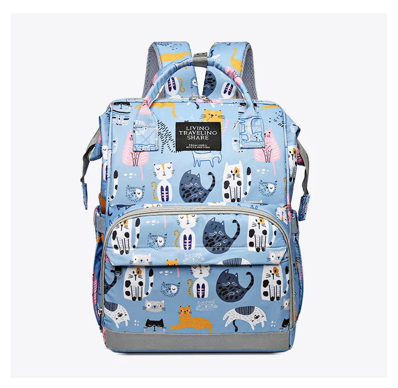 JoyTrail Mommy Backpack — Lightweight Printed Nylon Maternity & Baby Travel Bag with Large Capacity