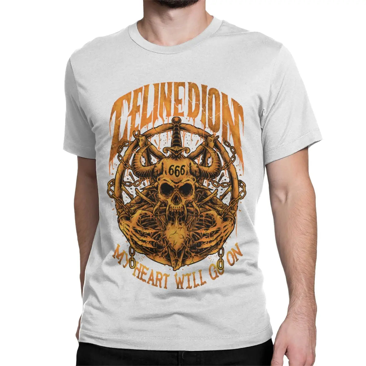 Titanic Metal Heart Tee – Celine Dion Parody Rock Shirt for Men & Women Cotton Short Sleeve Top