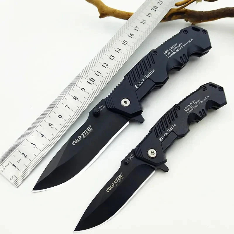 AUSUM 200mm Tactical EDC Pocket Knife – No-Lock Survival-Grade Outdoor Utility Blade for Construction, Hiking, Hunting, and Emergency Use