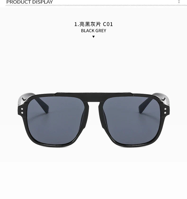 RiotVision Red Rivet Shades – Oversized Square Sunglasses for Rockstars and Outlaws