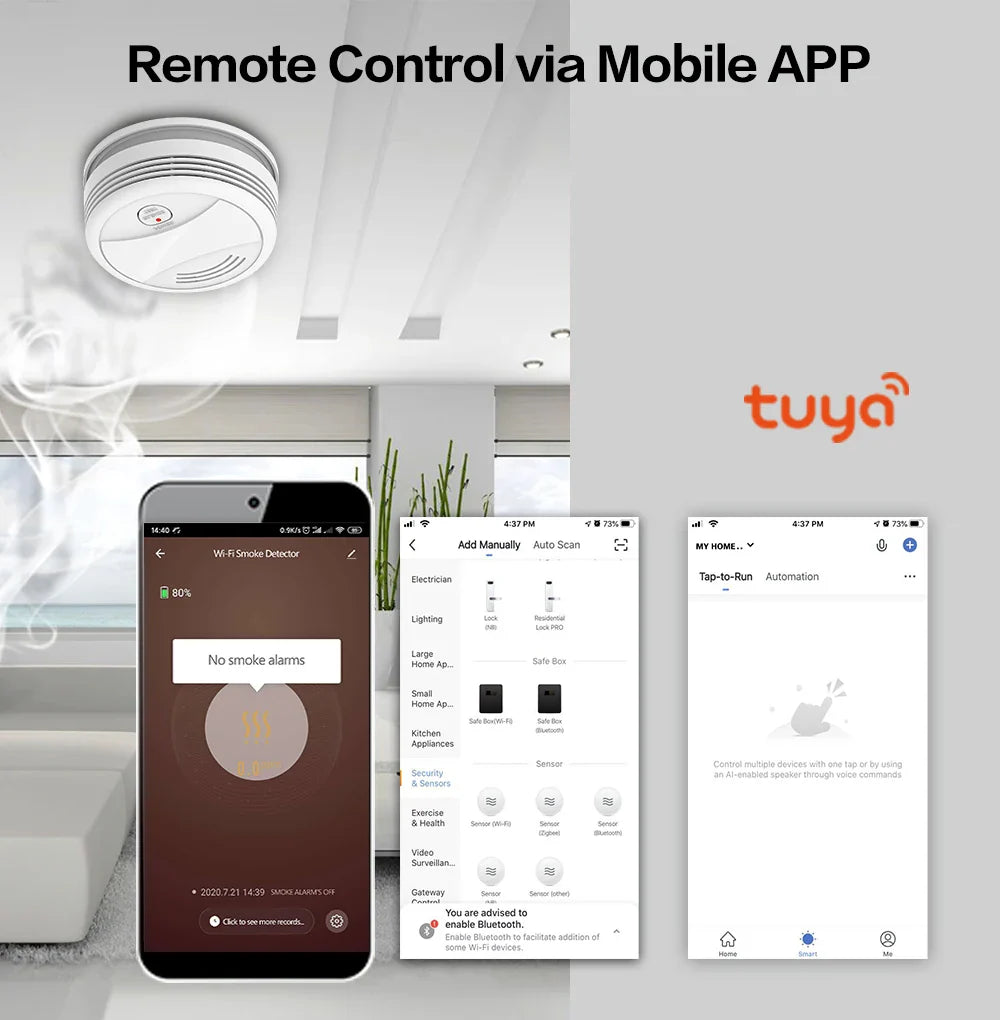 Tuya Wifi Smoke Slayer — 80dB Fire Alarm with Smart Life Edge