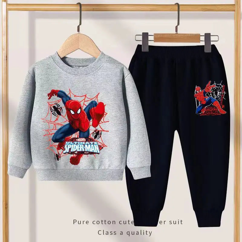 Disney Spider-Man Kids Tracksuit – 2PCS Set (Hoodie + Pants) | Boys & Girls Autumn Sportswear Outfit | Casual Cotton Pullover for 4–6Y