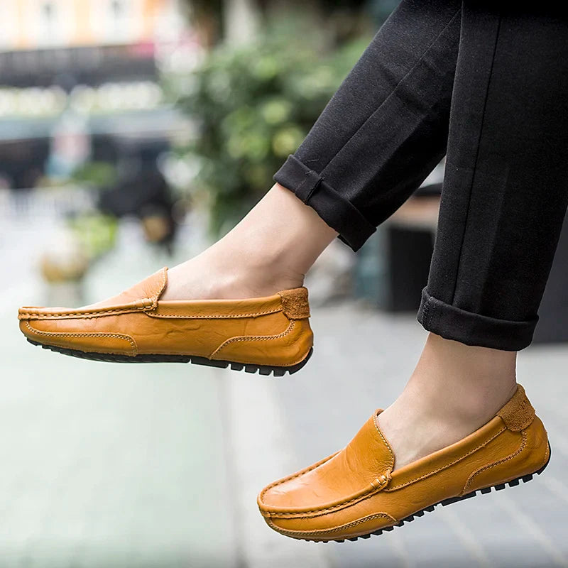 "Drive Boss Loafers" – Men’s Luxury Genuine Leather Anti-Skid Slip-On Dress & Driving Shoes