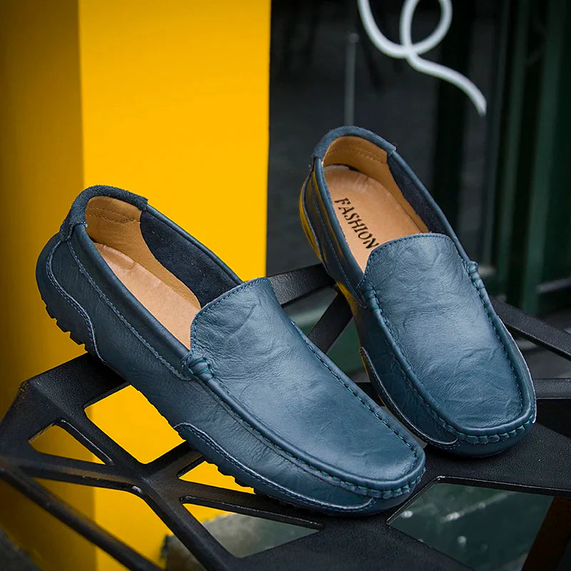 "Drive Boss Loafers" – Men’s Luxury Genuine Leather Anti-Skid Slip-On Dress & Driving Shoes