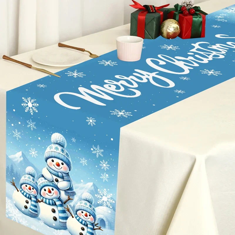 FestiveFeast Christmas Table Runner – Merry Christmas Home Decoration 2025–2026, Holiday Dining Table Decor & New Year Ornament 🎄✨