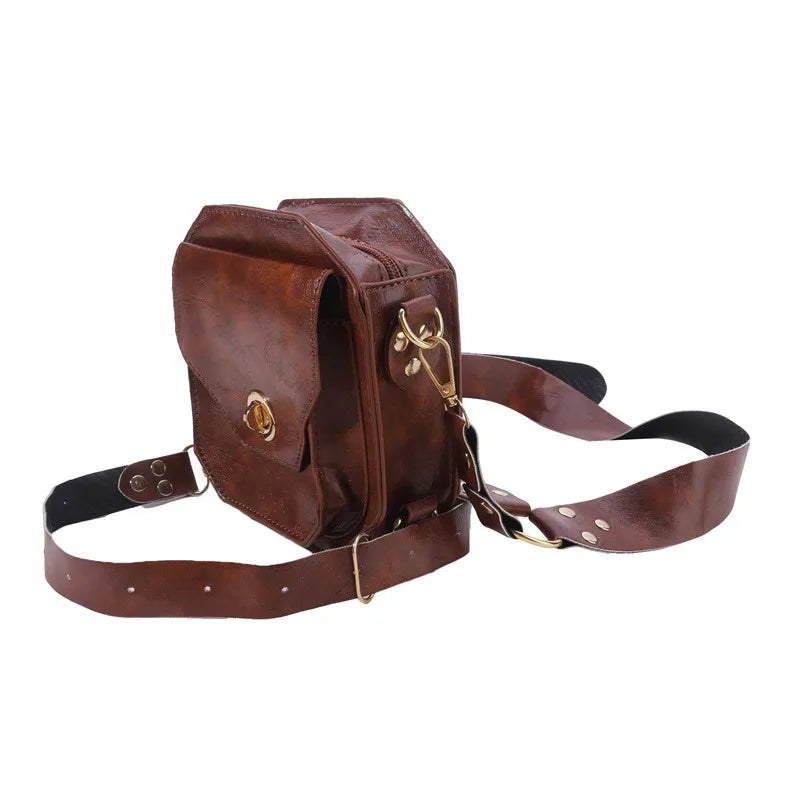 NIGHT RAID // Retro Punk PU Leg Harness Waist Bag – Crossbody Utility Pouch for Women