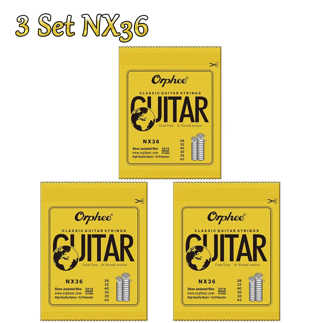 “NX SILVERBLOOD STRING PACK” – 10/50 Set Orphee NX-Series Silver-Plated Nylon Strings | For Classical Guitarists Who Shred in Silence