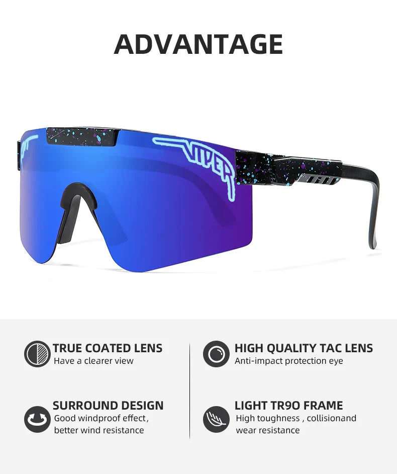 Pit Viper HyperVibe UV400 Cycling Glasses  — Outdoor MTB Sports Goggles for Men & Women