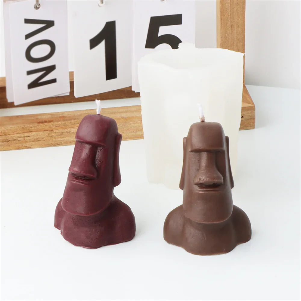 Big Nose Moai Statue Silicone Mold – Epic Easter Island Sculpture Craft, Custom Candle Making & Resin Artwork
