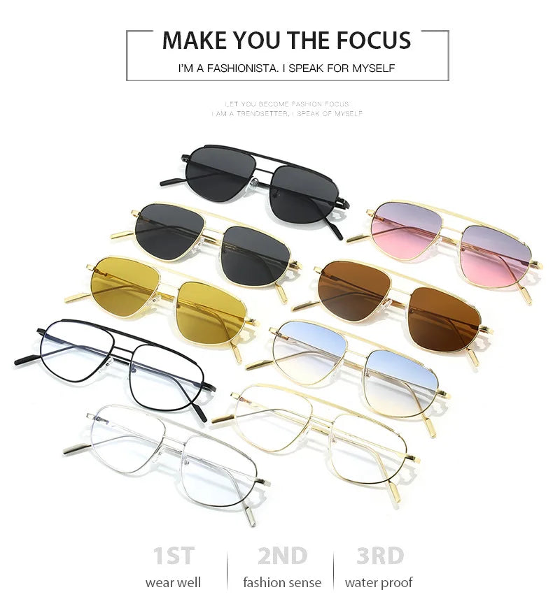 ThrasherVision Metal Punk Half-Frame Pilot Shades – UV400 Gradient Eyewear for Rebels & Rockstars