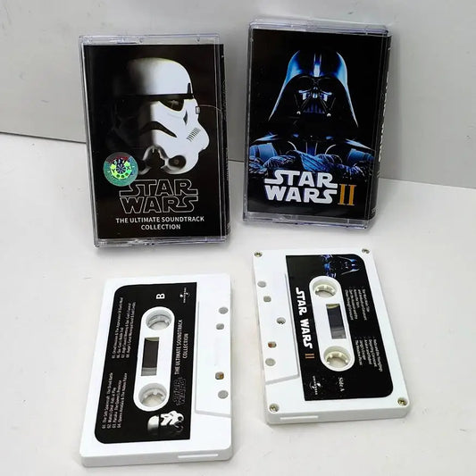 The Dark Side Mixtape – Star Wars Retro Cassette Soundtrack Set ft. Yoda, Vader & Skywalker | Cosplay-Grade Walkman Display Props