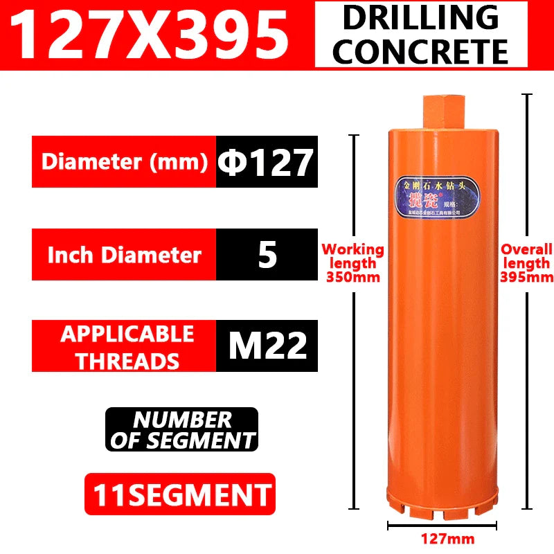 Concrete Killer 395 – Lizard Vigilante Diamond Core Drill Bit for Reinforced Concrete (25–200mm) | Aircon Wall Puncher from Hell