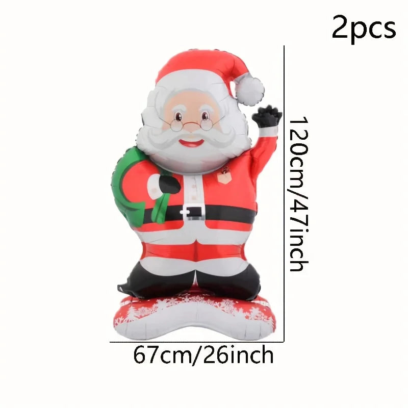Standing Santa Claus Foil Balloon – 1/2pc Christmas Party Decoration for Holiday, Family, and New Year Celebrations 🎅✨