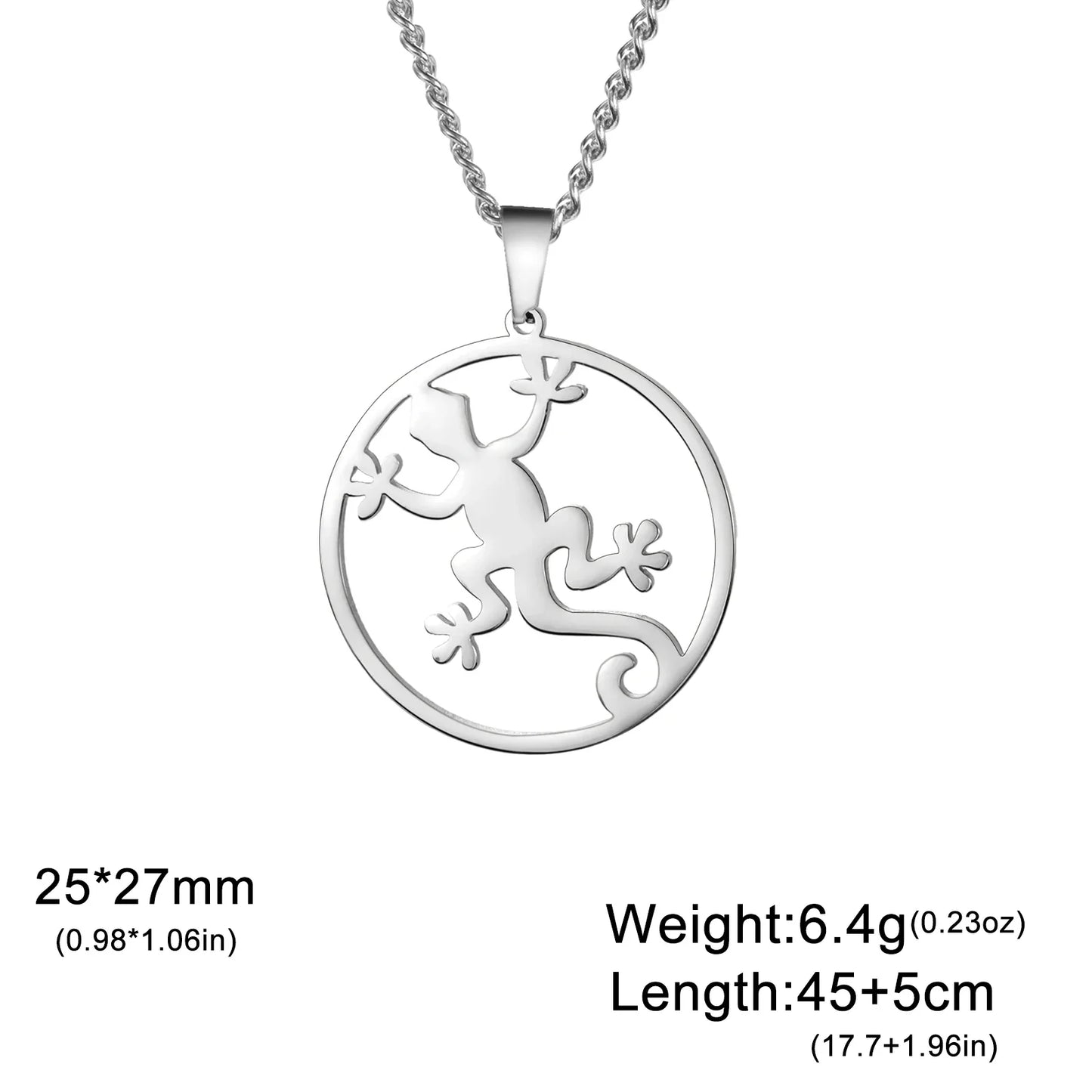 Lucky Lizard Gecko Necklace – Stainless Steel Salamander Pendant for Women
