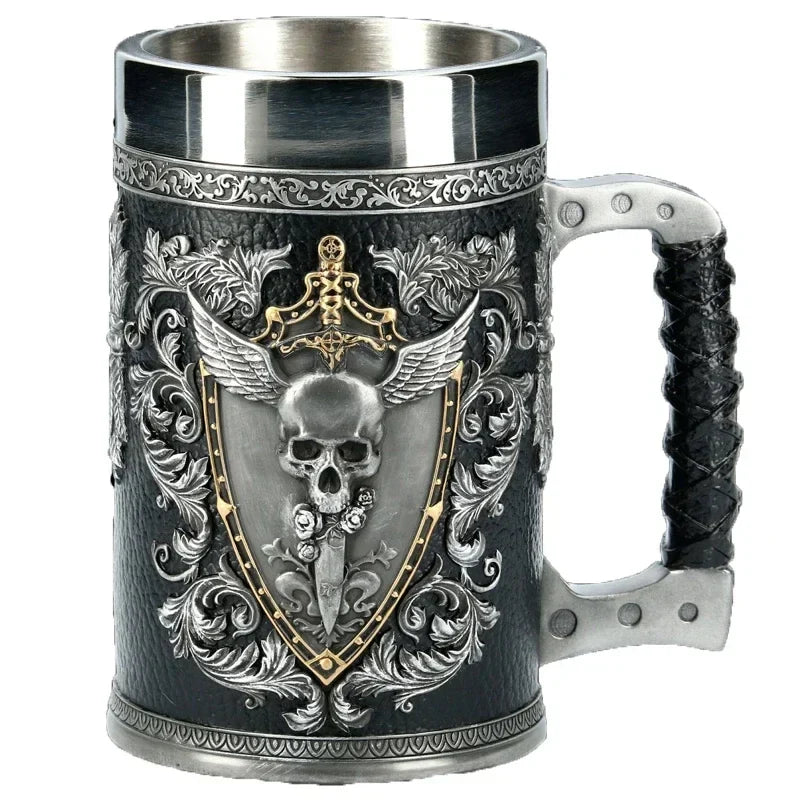Warhorse Medusa Beer Mug – 600ml Stainless Steel Barbarian Chalice for Warriors, Fathers & Rock Legends