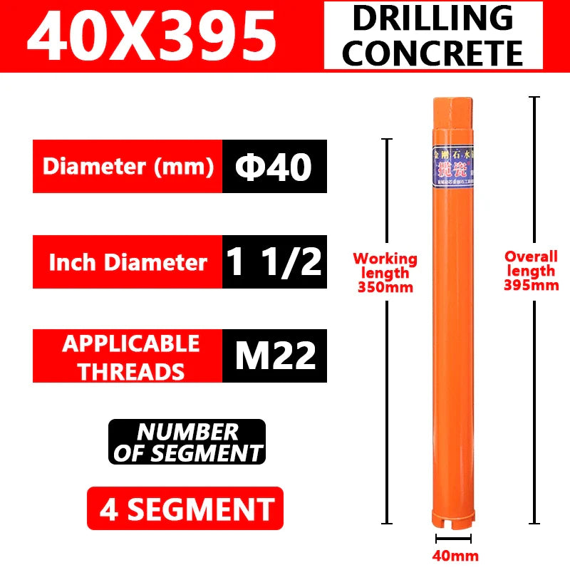 Concrete Killer 395 – Lizard Vigilante Diamond Core Drill Bit for Reinforced Concrete (25–200mm) | Aircon Wall Puncher from Hell