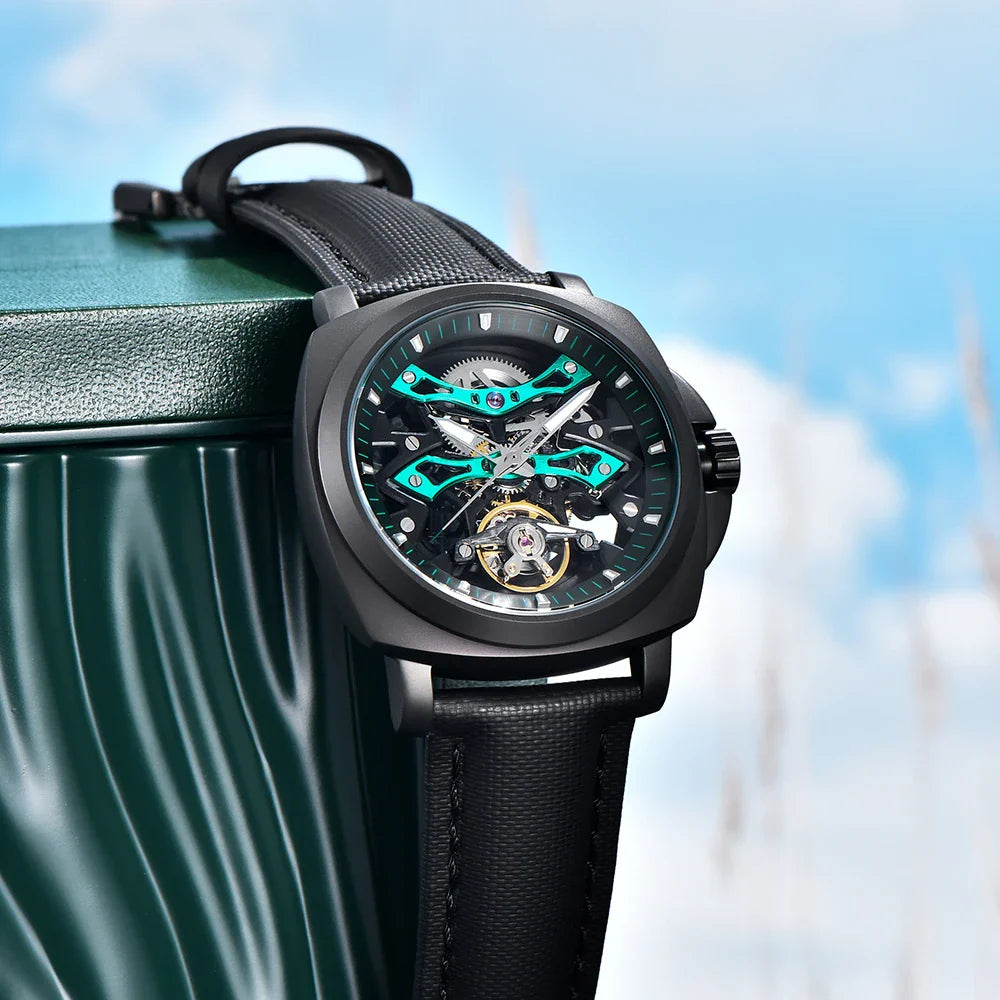 PAGANI DESIGN PD-YS017 “Midnight Machine” | 40MM Sapphire Automatic Men’s Watch | 100M Diver Grade Waterproof Skeleton Lume Timepiece