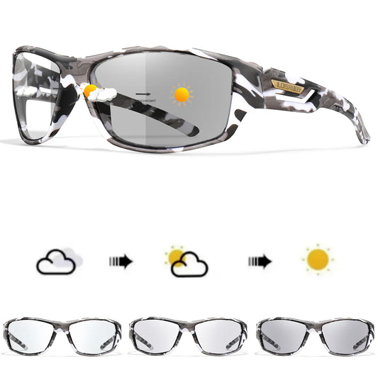 LOISRUBY CamoShift Photochromic Cycling Sunglasses – Road-Ready Vision for Every Light & Every Ride