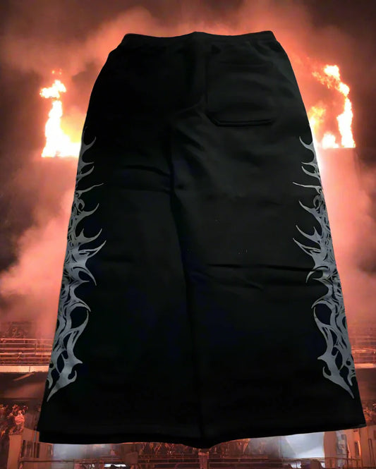 Shadow Vibe Y2K Gothic Harajuku Elastic Waist Pants – Loose Fit Hip-Hop Streetwear for Men & Women