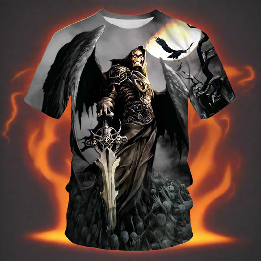 Skull Chug Society – 3D Beer-Drinking T-Shirt for Rockers, Rebels & Weekend Warriors