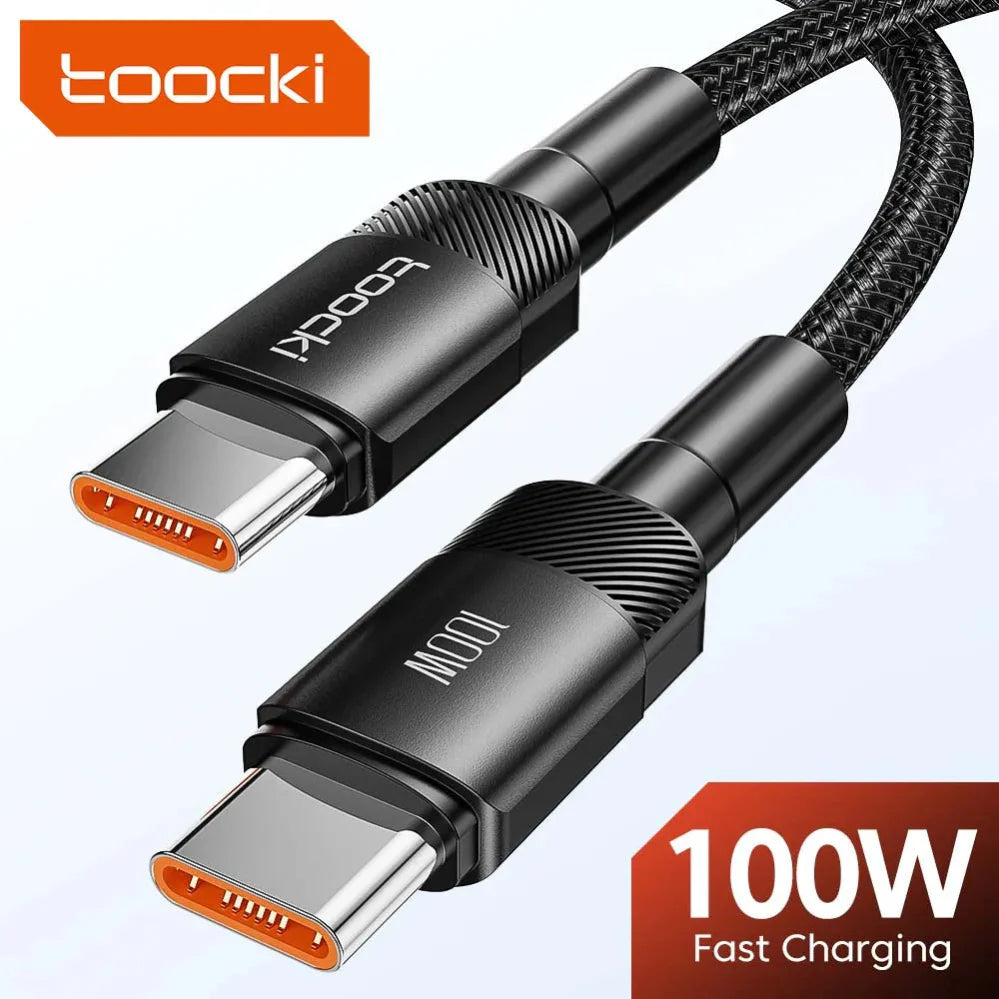 Toocki 100W USB-C to USB-C Fast Charging Cable – PD 3.0 & QC 4.0 High-Speed Charger for iPhone 15, MacBook, Samsung & More ⚡📱💻