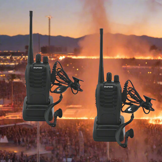 BF-888S Tactical Comm Pack – Twin-Channel Rock Ops Radios with Earpiece for Riot Crew, Road Teams & DIY Freaks