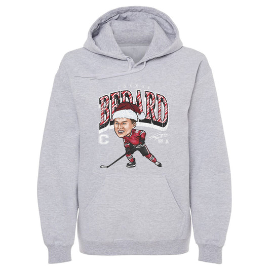 Connor Bedard Chicago Cartoon Santa Hat WHT