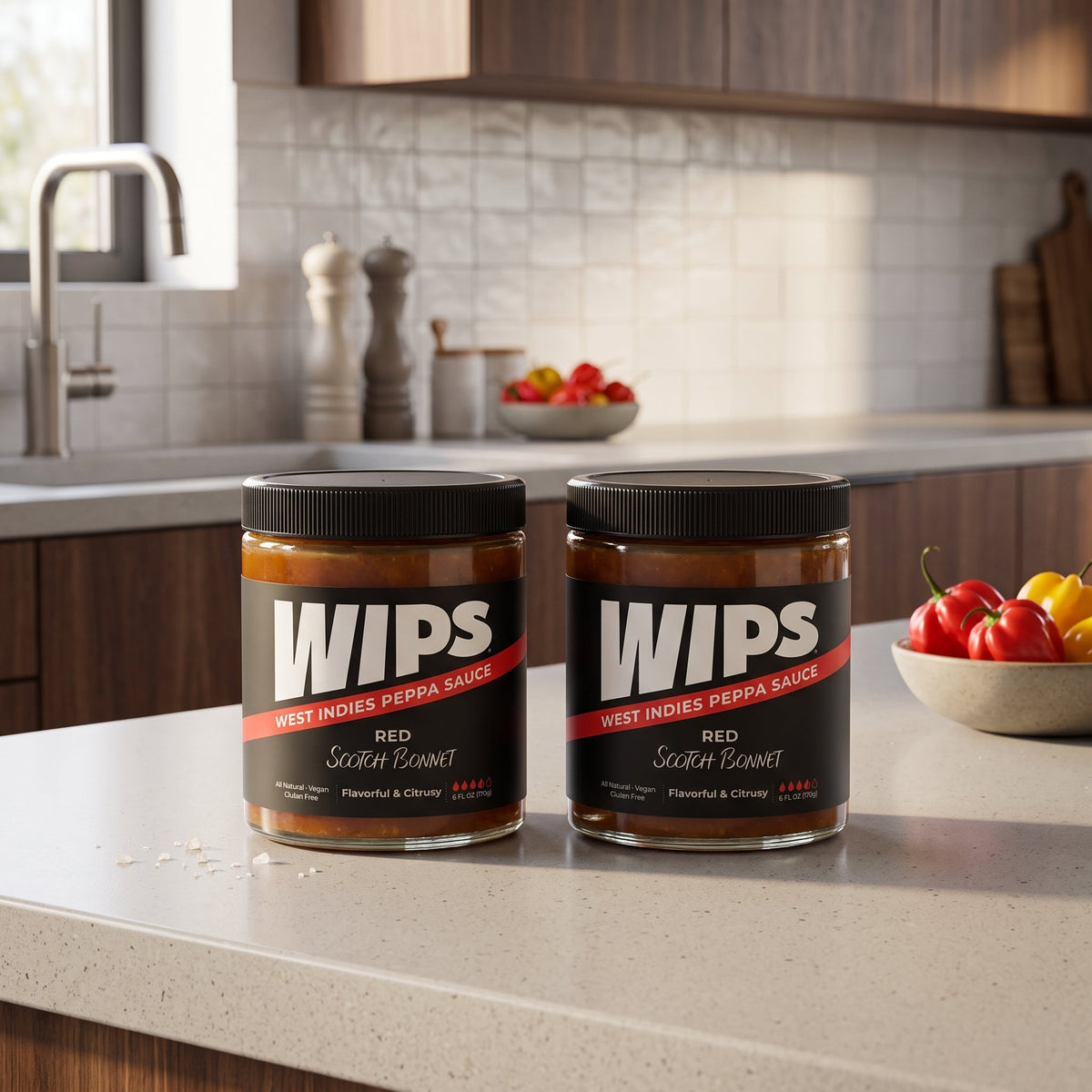 WIPS Red Scotch Bonnet, Citrusy Pepper Sauce (6 fl oz)